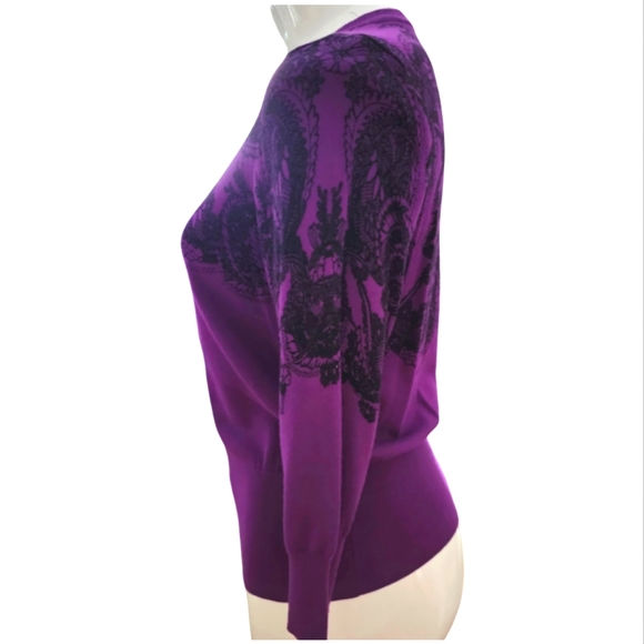 Karen Millen cardigan in purple with black print size 4 - Picture 2 of 9